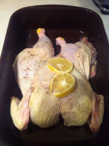 Prepping Lemon and Garlic Baked Chicken