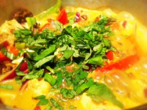 Basil in Tofu Coconut Curry