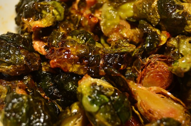 Fried Brussels Sprouts with Pepper Jelly