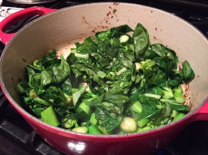 Sauteeing Chinese Broccoli